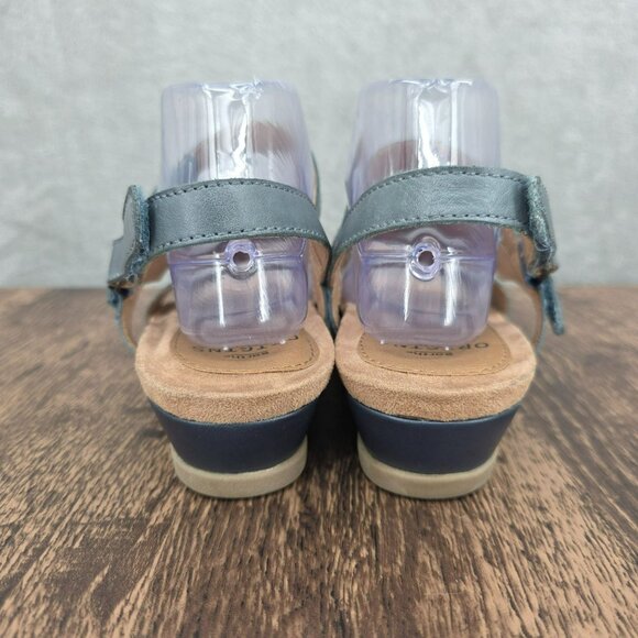 Earth Origins Pico Poppy Sandals 9 W Admiral Blue Multi Leather Metallic Strappy - Picture 7 of 13